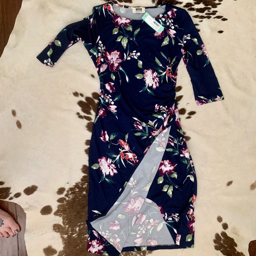 Faux wrap flower dress